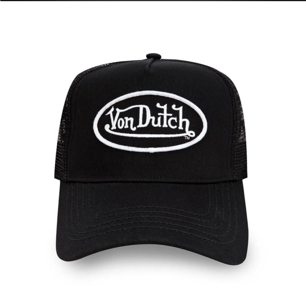 Von Dutch Black Trucker Cap with White Logo